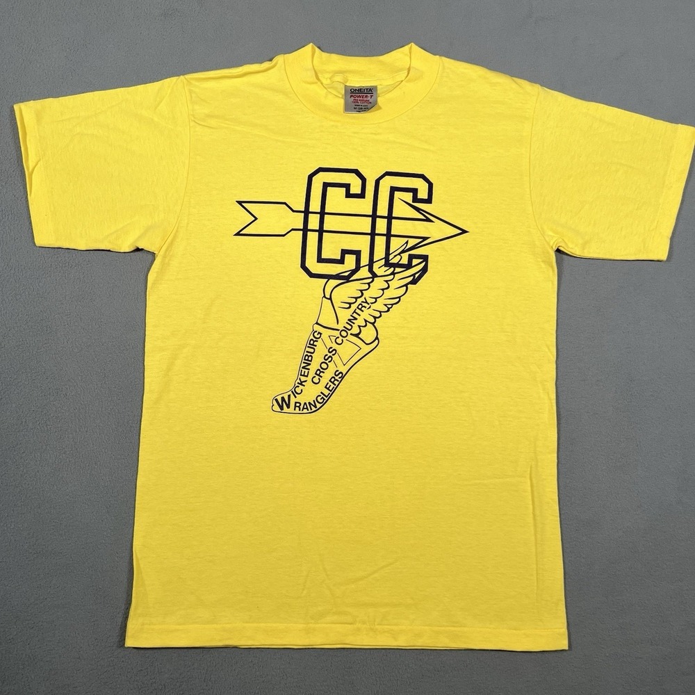 Wickenburg‎ Wranglers Cross Country T Shirt M Yellow Arizona VTG Single Stitch